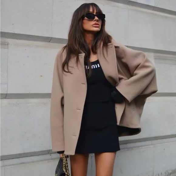 Zara ZW Collection Wool Blend Short Coat - Picture 5 of 17